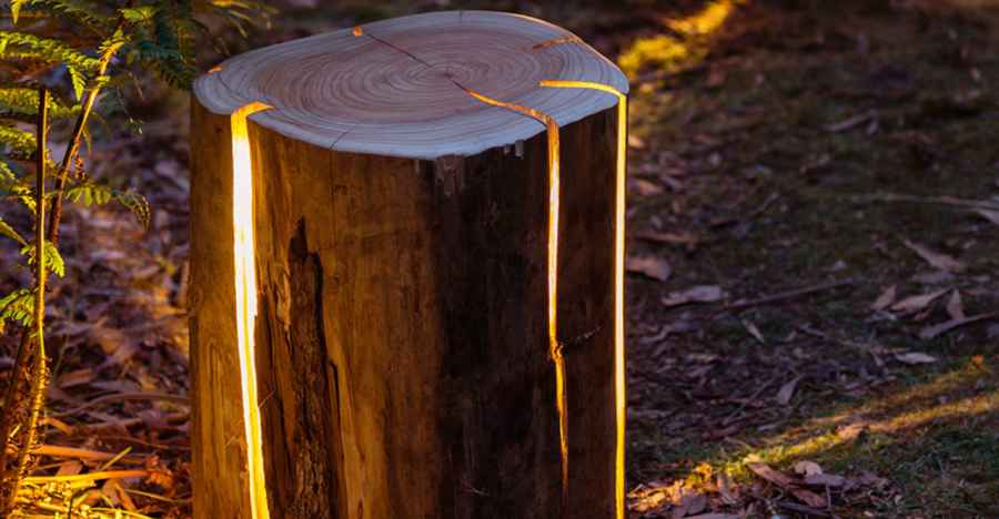 Beautiful Cracked Log Lamps