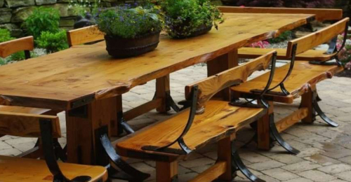 Live Edge Industrial Farmhouse Table With Breadboard Ends