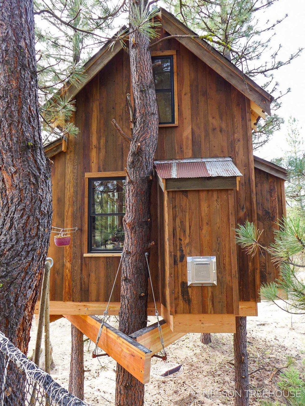 A Quaint Little Tree House in A Grove of Ponderosa Pines