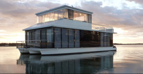 Sail This Beautiful Boat House Across Sunsets