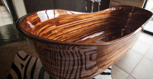 Former Boat Builder Sculpts Breathtaking Wooden Bathtubs