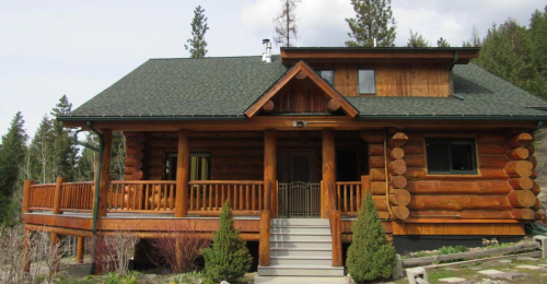 Breathtaking Montana Log Cabin With Twisted Porch For Sale