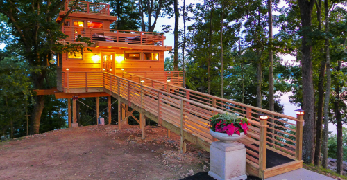 A Beautiful Treehouse Surrounded By Nature