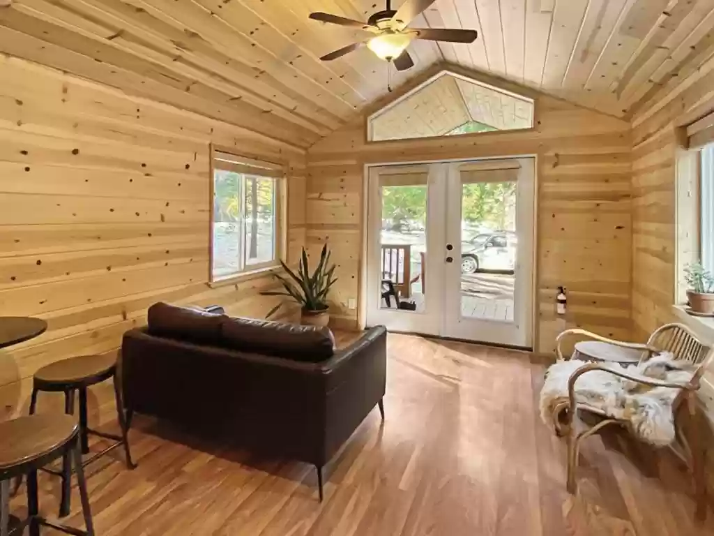 Step Inside This 396 Sqft Cabin Style Tiny Home