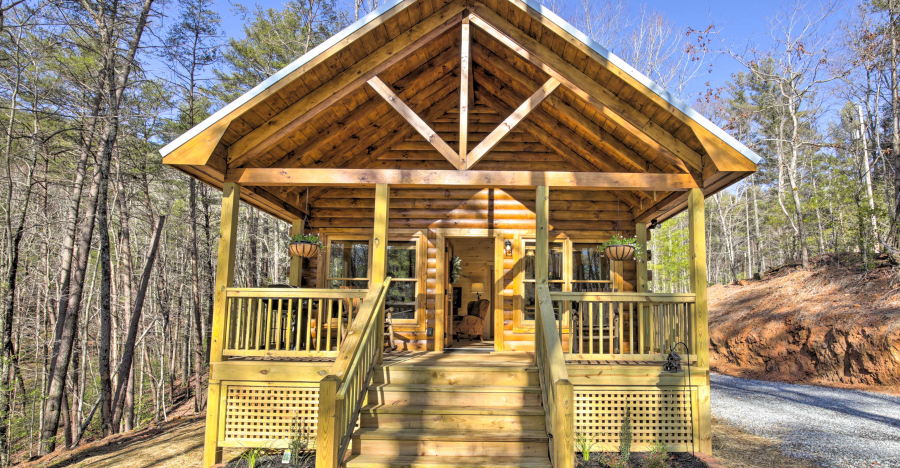 A Romantic Mountain Retreat Awaits You In This Cozy Cherry Log Cabin