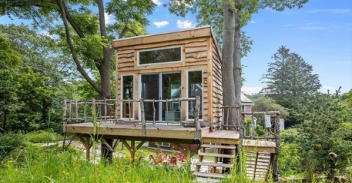 A Farm-Style Home with a Backyard Treehouse