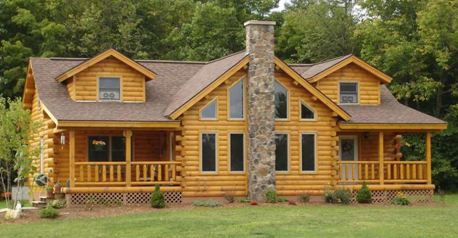 The Linwood is a Charming Log Home Fit For a Family