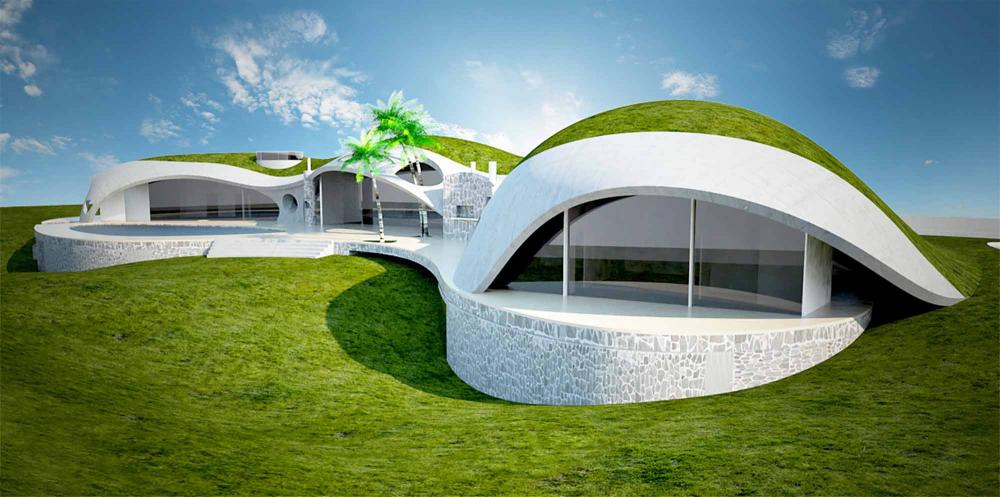 Dome Homes Made from Inflatable Concrete