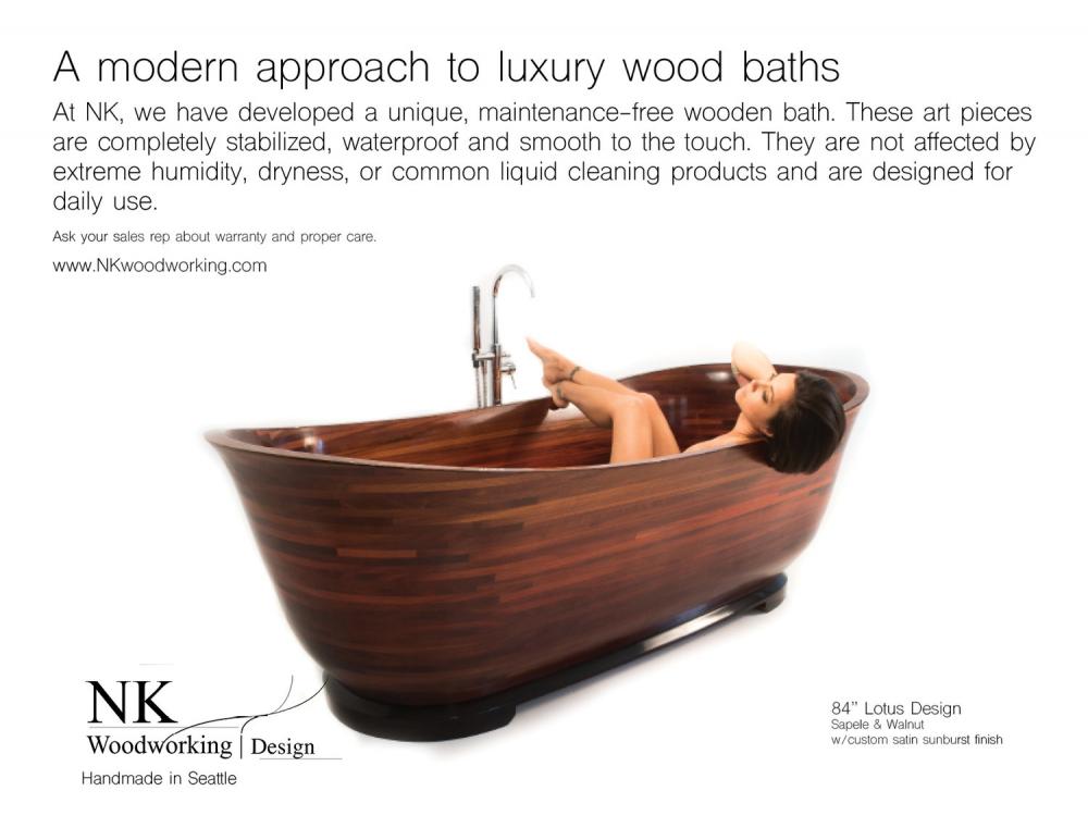 former boat builder sculpts breathtaking wooden bathtubs