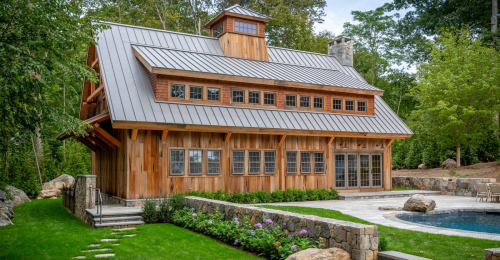 Custom Timber Frame Barn Features A Basketball Court