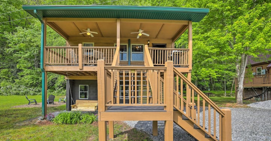 Explore This Cozy Riverfront Cabin House w/ Fire Pit In North Carolina